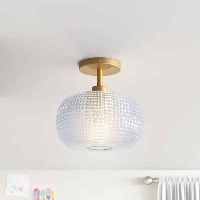 Adeyne Glass Semi Flush Mount | Wayfair North America