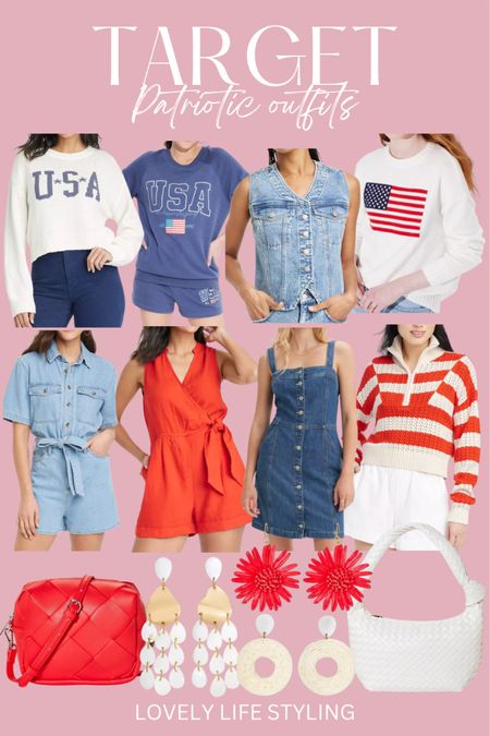 Target patriotic outfits 🇺🇸
Red white and blue outfits 
4th of July outfits 
USA sweater 
Rompers for summer 
Summer accessories 
Denim dress
Denim romper 
Target style 


#LTKStyleTip #LTKFindsUnder50 #LTKSeasonal