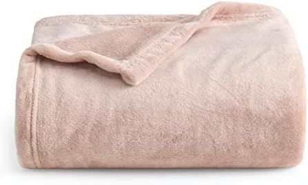 BEDSURE Fleece Blanket Throw Blanket - Dusty Pink Rose Gold Blush Lightweight Light Pink Blanket ... | Amazon (US)