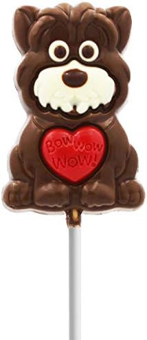 Valentine's White Terrier Puppy Big Chocolate Lollipop Holiday Treats, Milk Chocolate Pop Party B... | Amazon (US)