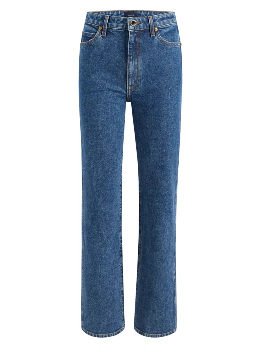 Khaite Danielle Slim-Fit Mid-Rise Jeans | Saks Fifth Avenue | Saks Fifth Avenue