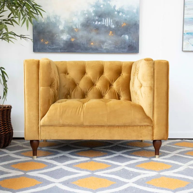Brette 41" Wide Tufted Velvet Armchair | Wayfair Professional