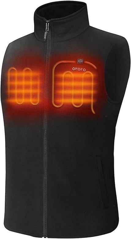 ORORO Men's Fleece Heated Vest with Battery Pack | Amazon (US)