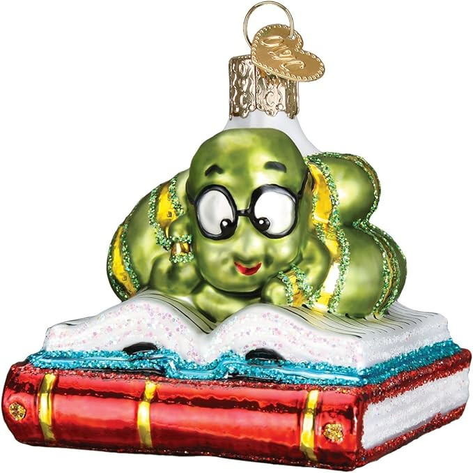 Old World Christmas Bookworm Glass Blown Ornaments for Christmas Tree | Amazon (US)