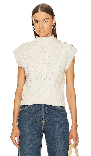 Veronica Beard Holton Knit Vest in Ivory. - size XL | Revolve Clothing (Global)
