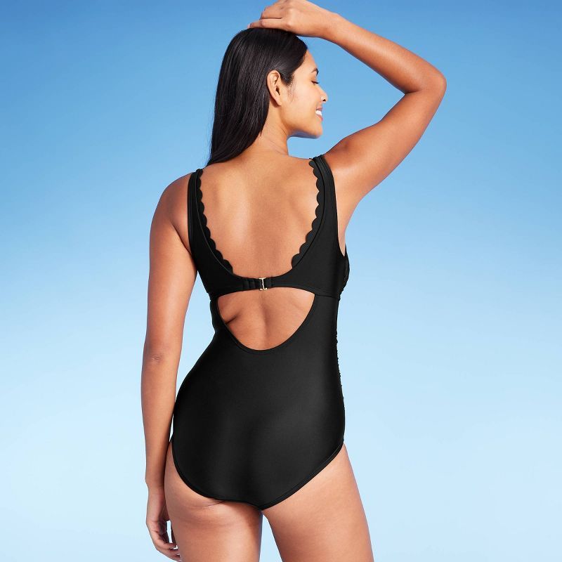 Women's Grommet Scallop High Coverage One Piece Swimsuit - Kona Sol™ | Target