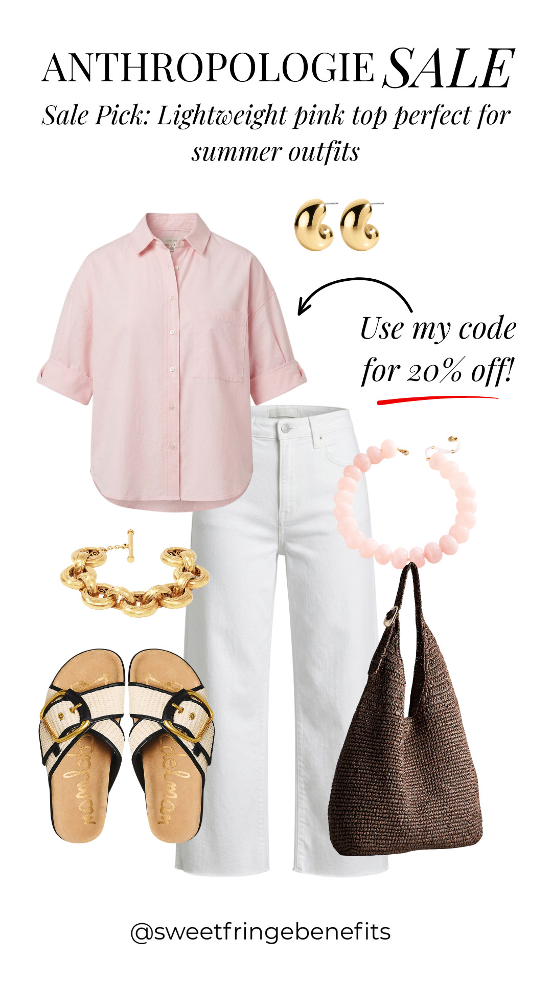 Anthropologie Sale Pick 🫶🏻

This lightweight pink top is the perfect summer staple, easy, breathable, and so chic paired with white denim and neutral accessories. A polished look that still feels effortless. 

Use my code NANETTE20 for 20% off your Anthropologie order! 

 #LTKootd #LTKOver40 #LTKSaleAlert