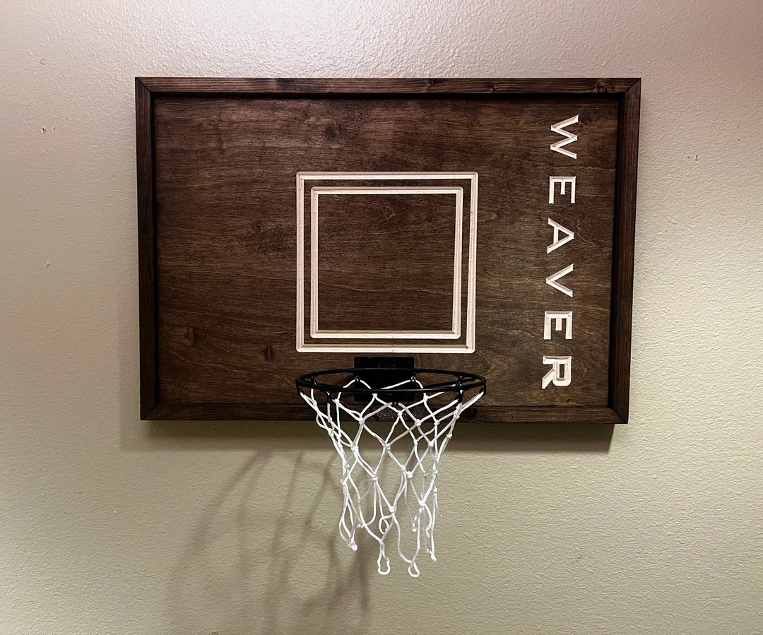 Personalized Basketball Goal Custom Wood Indoor Wall Mounted Basketball Hoop Groomsman Gift Sport... | Etsy (US)