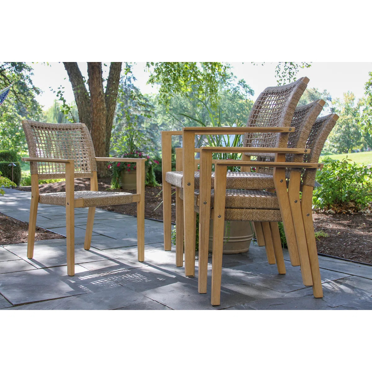 Fleur 6 - Person Wood Patio Dining Set with Rectangular Table | Wayfair North America