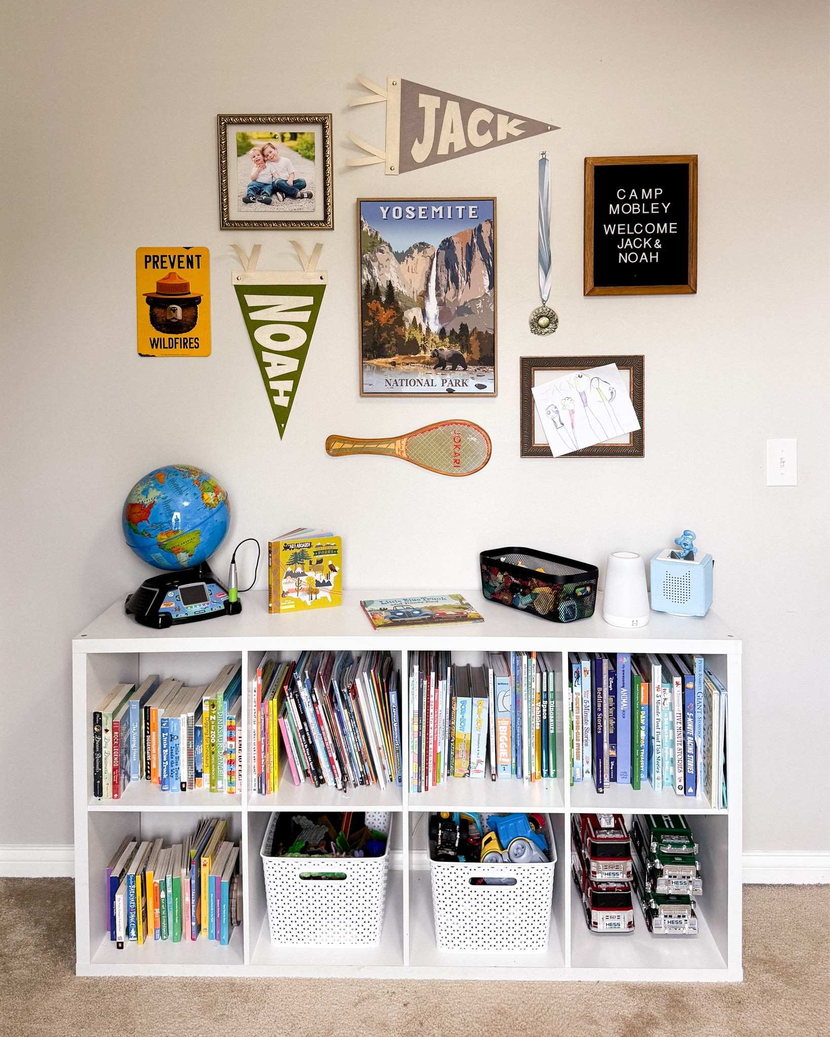 WELCOME TO CAMP MOBLEY!!!



This was a quick & easy refresh—not a full makeover. We didn’t change paint or fixtures. We just worked with what we had, mixed in a few new things, and made some swaps that made sense for how the boys live right now.

We replaced Noah’s toddler bed and Jack’s loft bed with one updated bunk that fits them both better and gives us way more storage—total win.
•
•
#CampMobley #BoyMomLife #SharedRoomGoals #RoomReveal #BudgetFriendlyDecor #ThriftedFinds #TaylorLatelyHome #LongLiveBoyhood #FBMarketplaceWin

#LTKFindsUnder50 #LTKFindsUnder100 #LTKHome