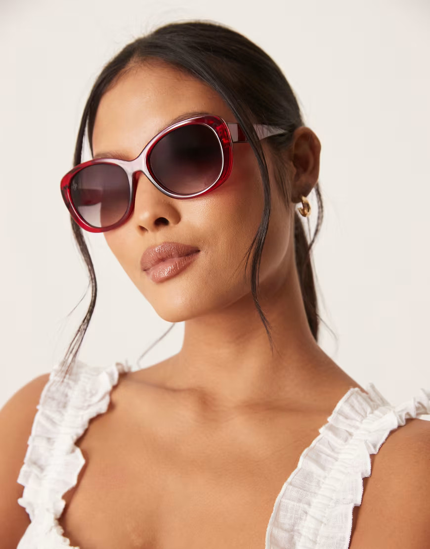Jeepers Peepers chunky square sunglasses in red | ASOS (Global)