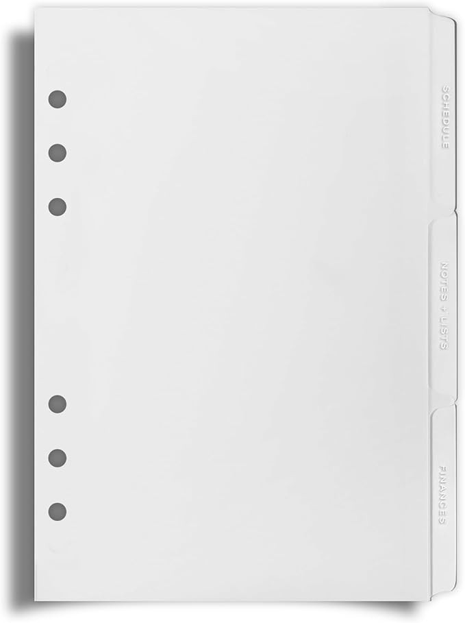 Cloth & Paper The Essentials Side Tab Planner Dividers | A5 Size 5.8" x 8.3" | 3-Pack Matte Frost... | Amazon (US)