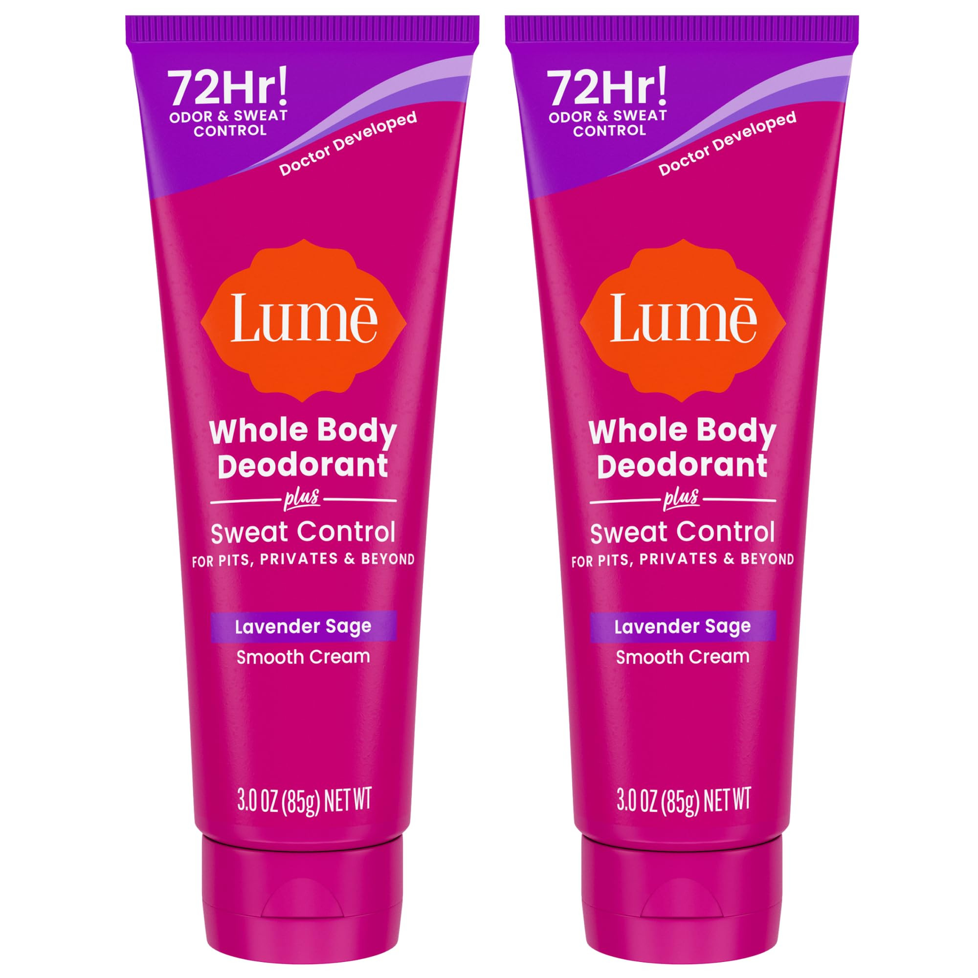 Lume Whole Body Deodorant Plus Sweat Control - Smooth Cream Tube - 72 Hour Odor And Sweat Control... | Amazon (US)