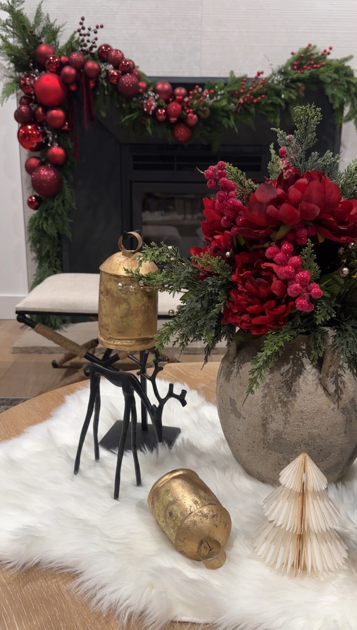 Christmas coffee table decor , gold bells, reindeer, fur!

#LTKHome #LTKHoliday #LTKGiftGuide