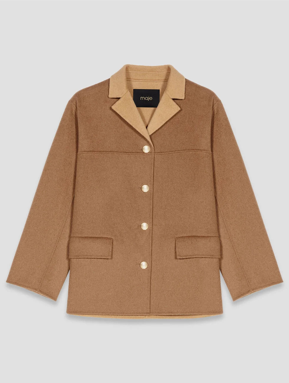 Double-faced mid-length coat Brown for Women | Maje | Maje US