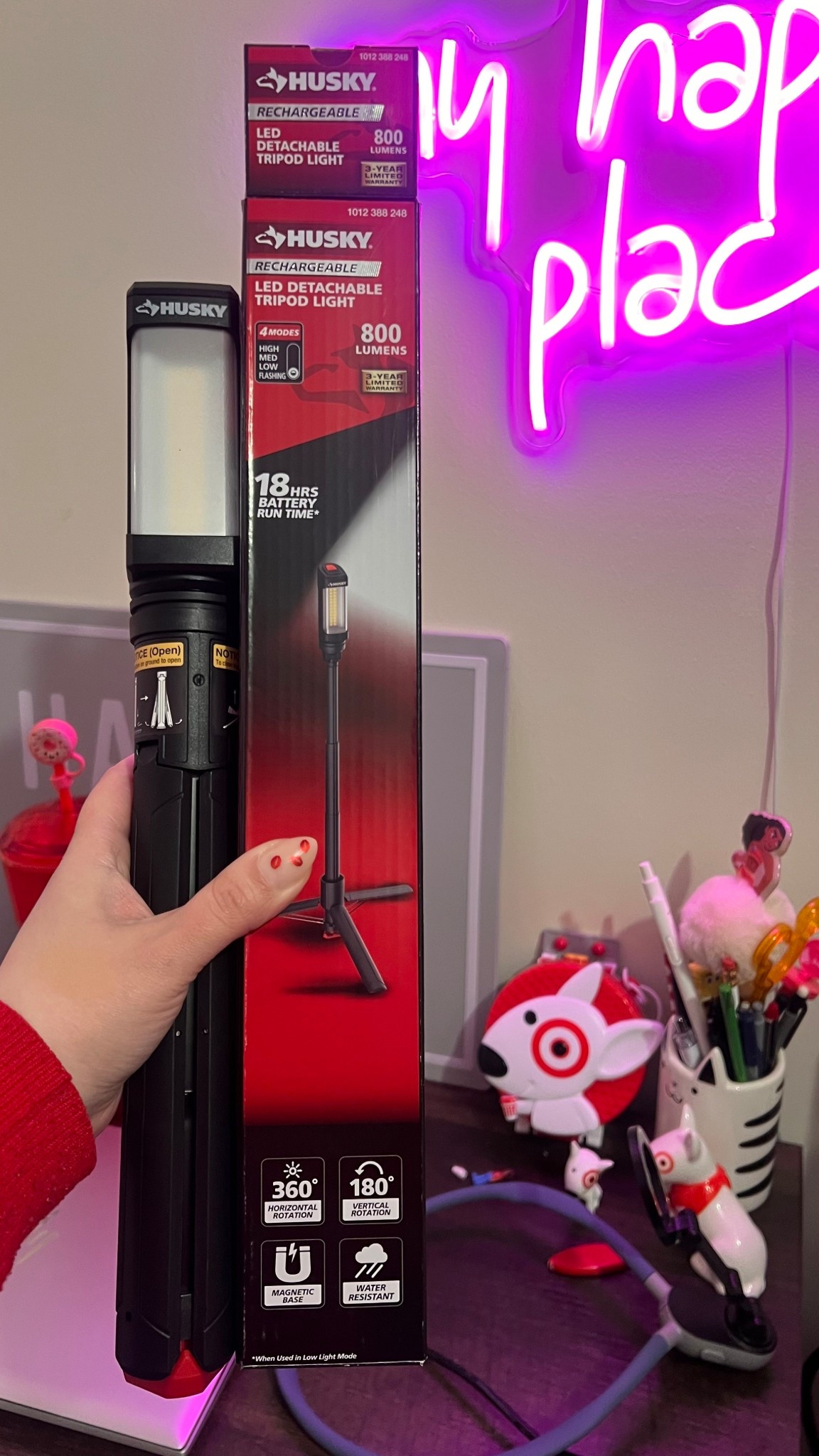 I got the viral Home Depot LED Tripod light and it is viral for a reason! Lived up to its expectations. It’s great to travel with too! 
Husky
800 Lumen LED Rechargeable Detachable Tripod Work Light


#LTKTravel #LTKvlog #LTKgrwm