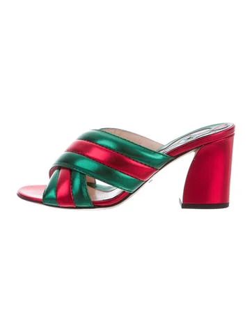 Gucci 2016 Webby Metallic Sandals | The Real Real, Inc.