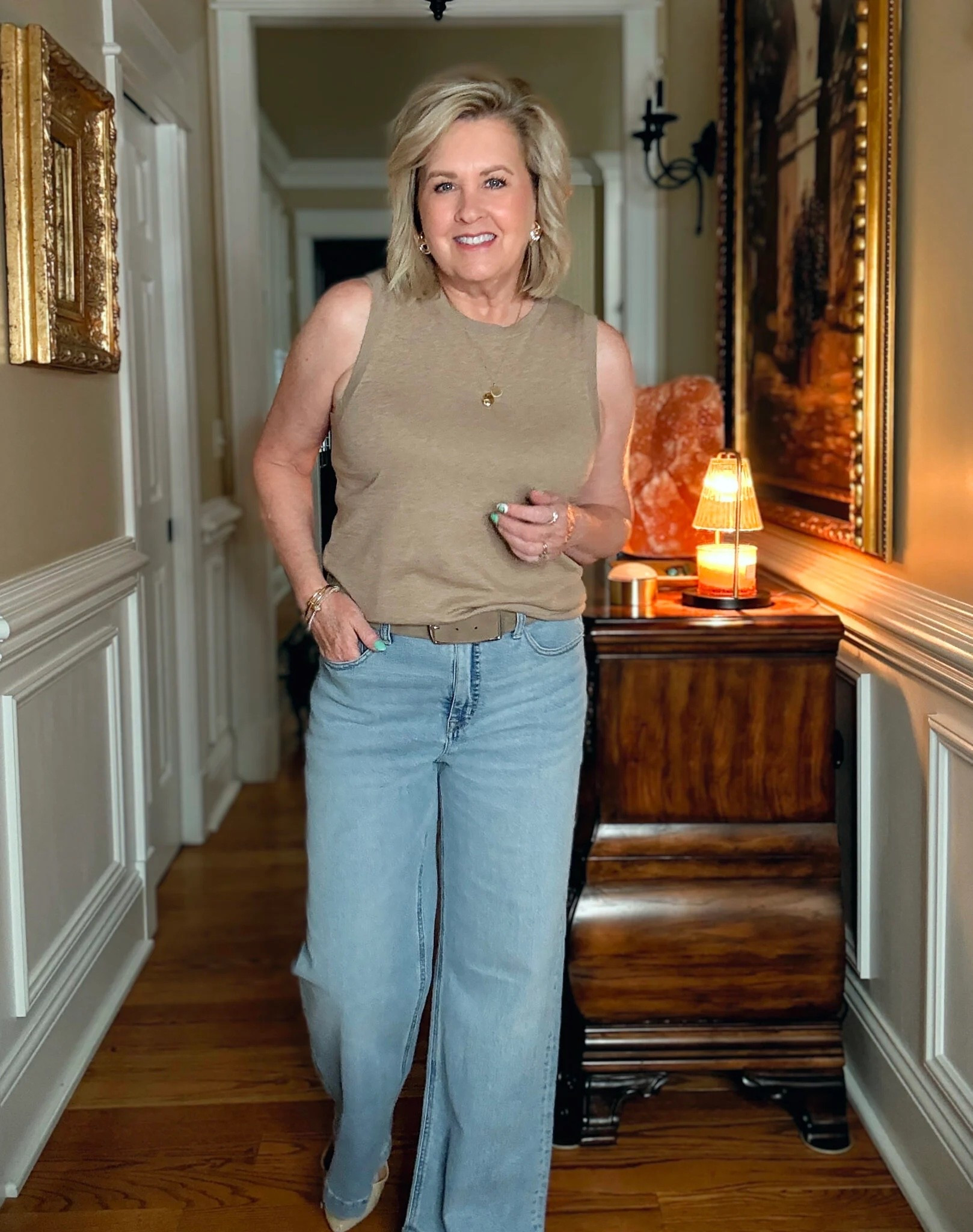 Fall outfit that’s casual and neutral! Sweater size large | wide leg jeans size 29 

#LTKStyleTip #LTKOver40 #LTKWorkwear