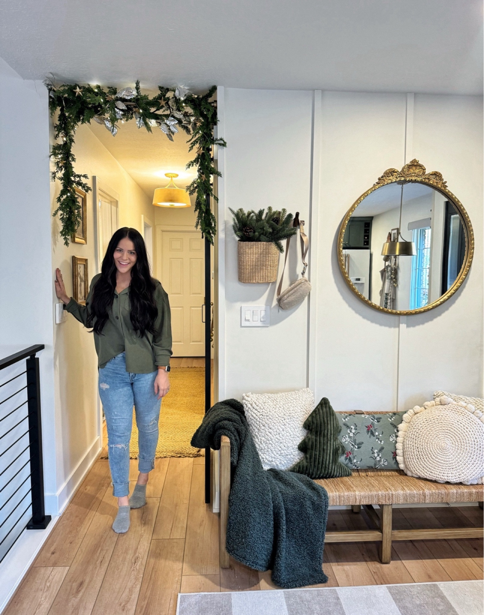 I can’t wait to do this garland hanging hack with a shower curtain rod again 🙌🏼 #christmas2023 #christmas #hack 

#LTKHoliday #LTKSeasonal #LTKhome