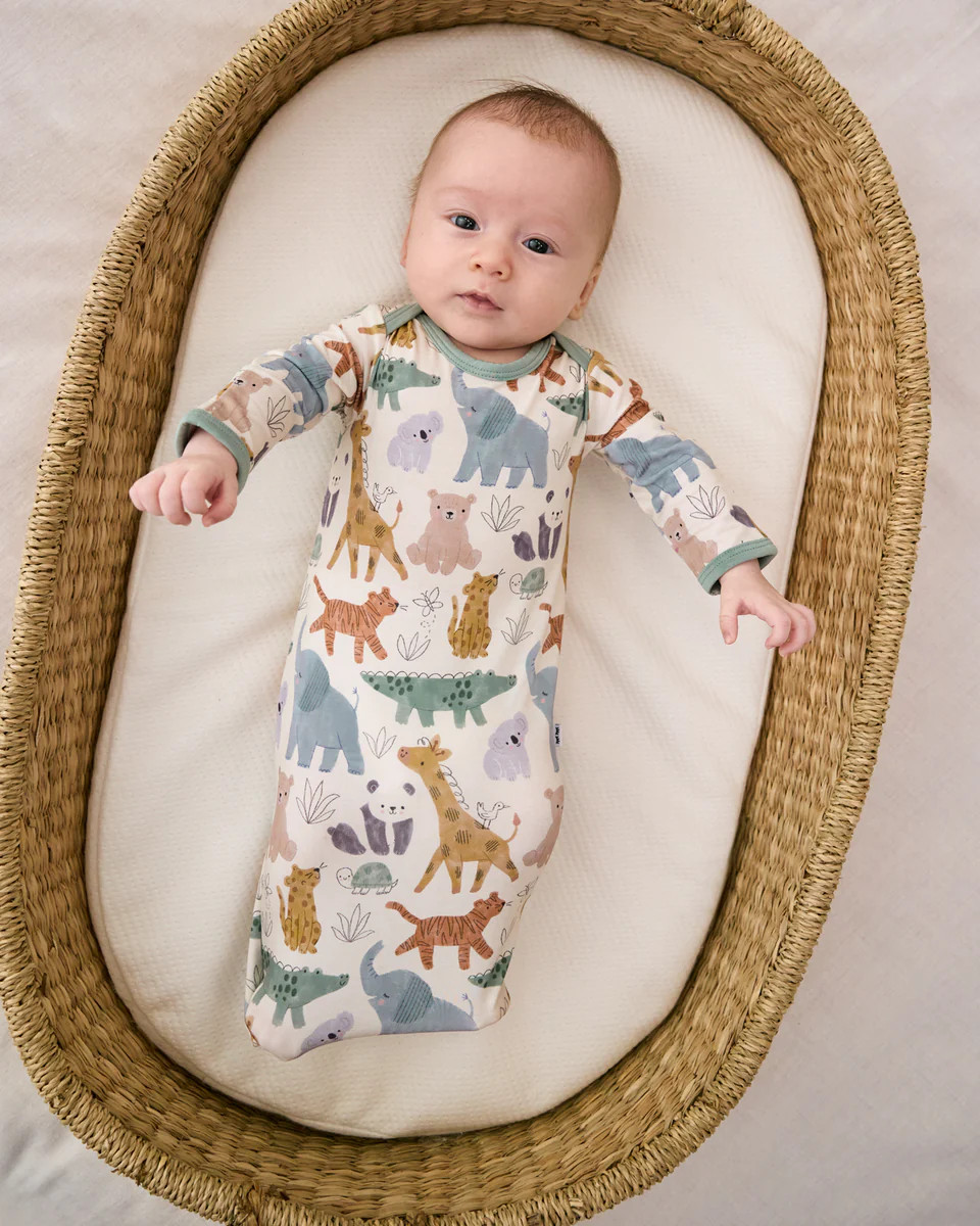 Sweet Safari Infant Gown | Little Sleepies