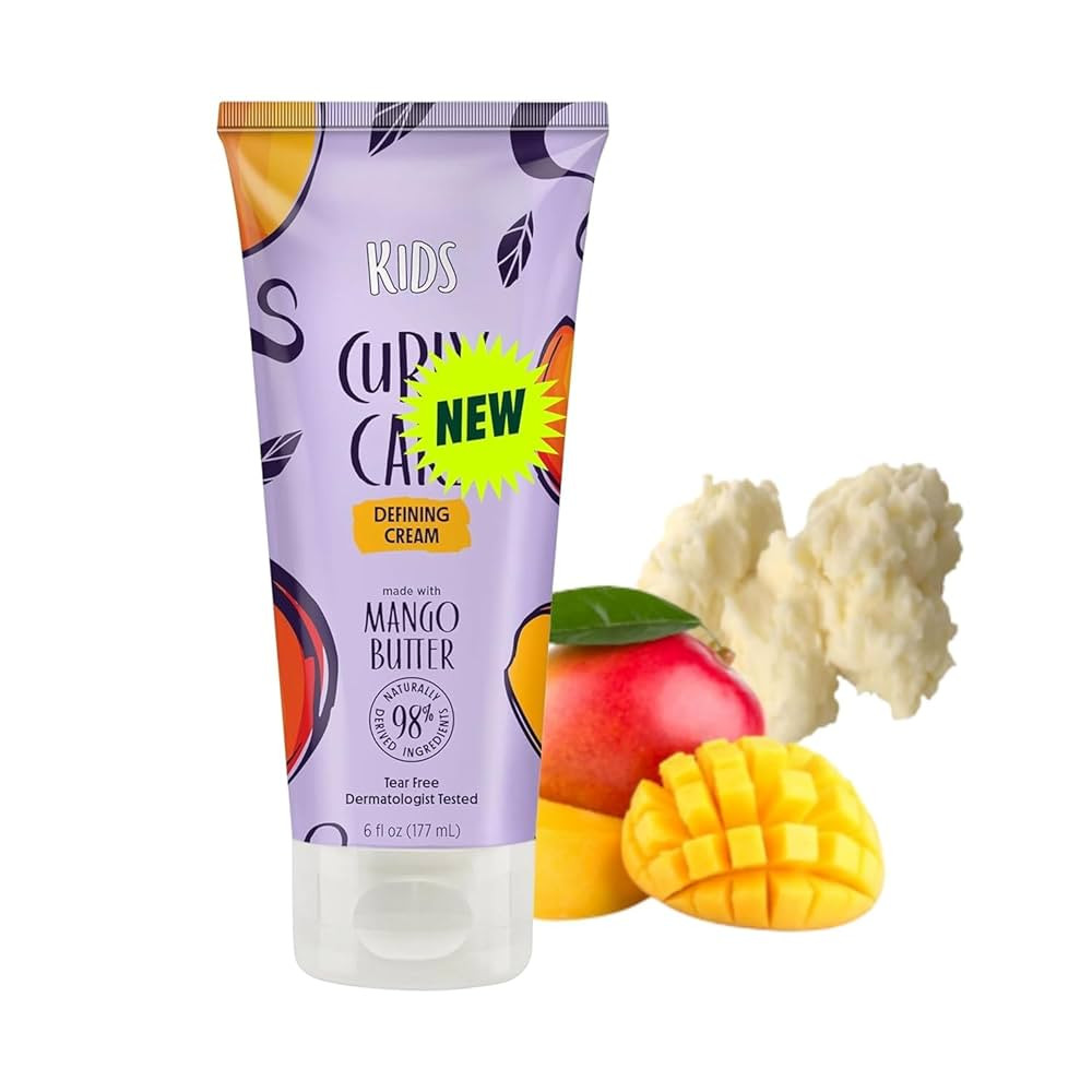 Kids Curly Care Curl Defining Cream, with Mango Butter, Tear Free, 98% Natural Ingredients, 6 fl ... | Amazon (US)