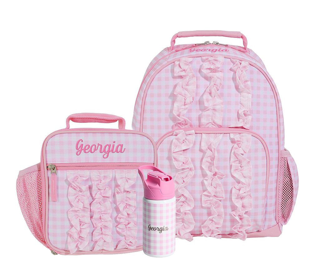 Ruffle Gingham Pink Mackenzie Backpack Bundle, Set of 3 | Pottery Barn Kids