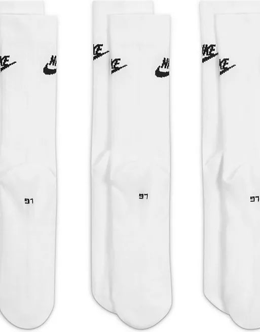 Nike Everyday Essential 3 pack socks in white | ASOS (Global)