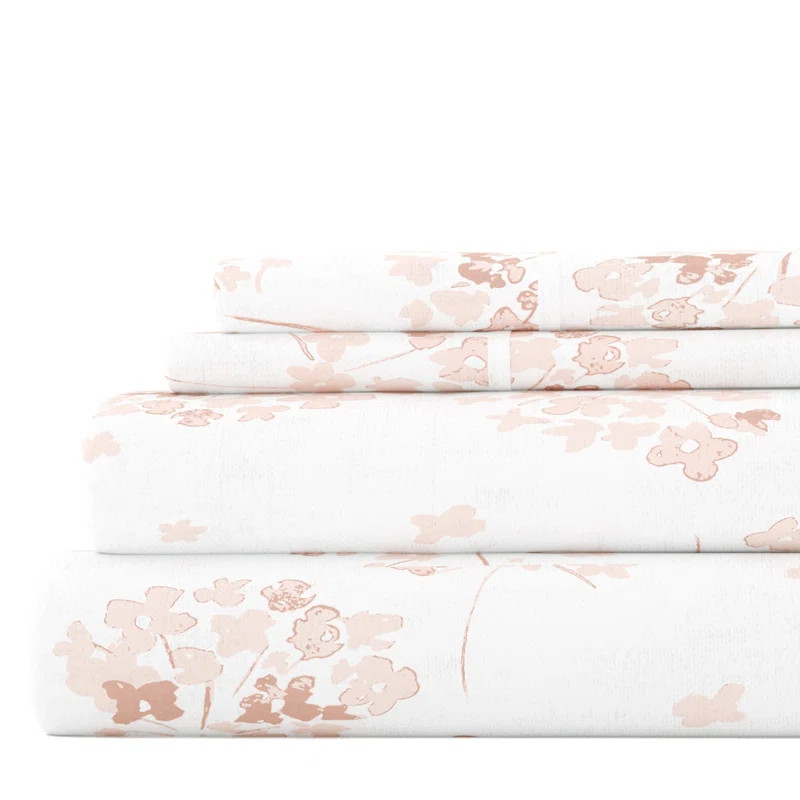 Mocksville 100% Cotton Flower Bunch Pattern Flannel Sheet Set | Wayfair North America