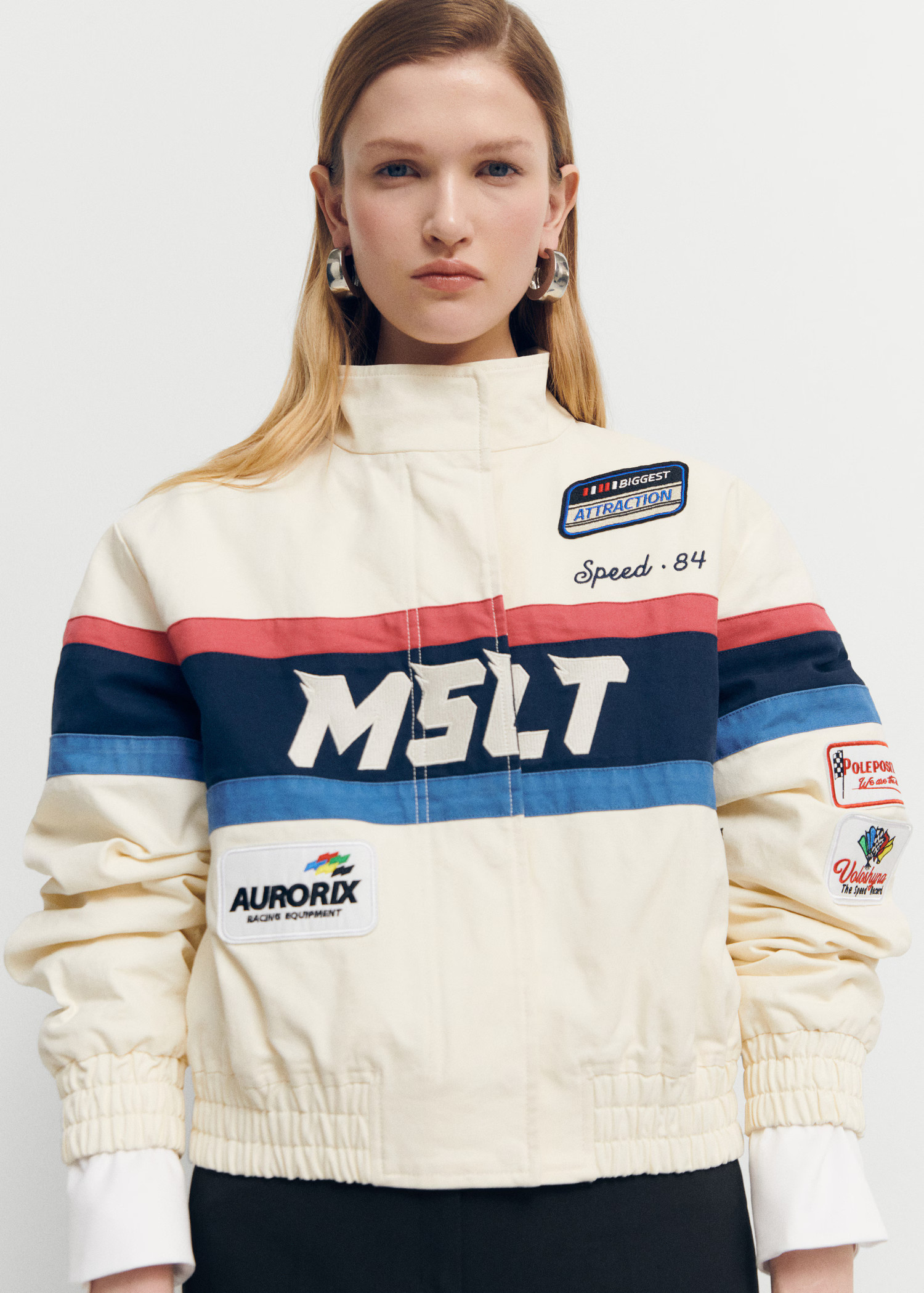 Cotton racing jacket with patches | Mango (US/MX/AU)