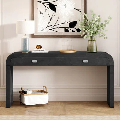Modern Modern Entryway Table with Burl Wood Veneer,Suitable for Entryway, Hallway, Living Room, Foyer, Corridor | Wayfair North America