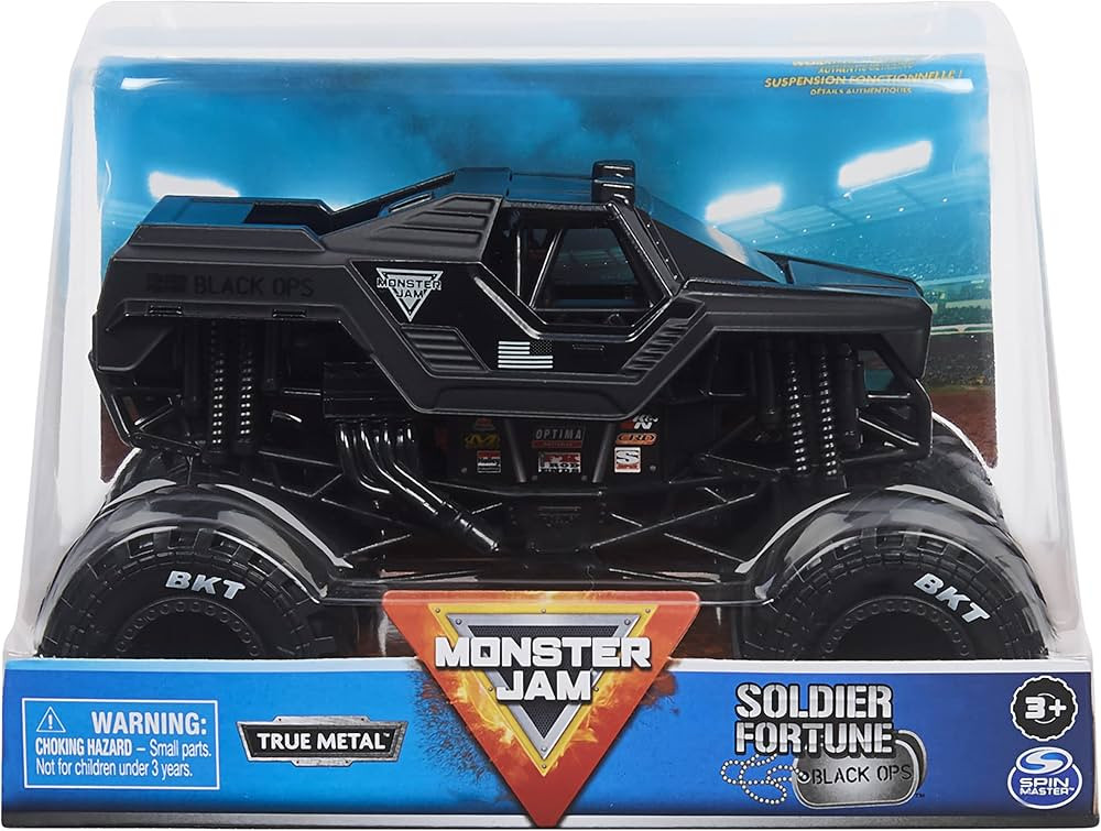 Monster Jam Official Soldier Fortune Truck, Retro Soldier Fortune Black Ops Collector 1:24 Scale ... | Amazon (US)