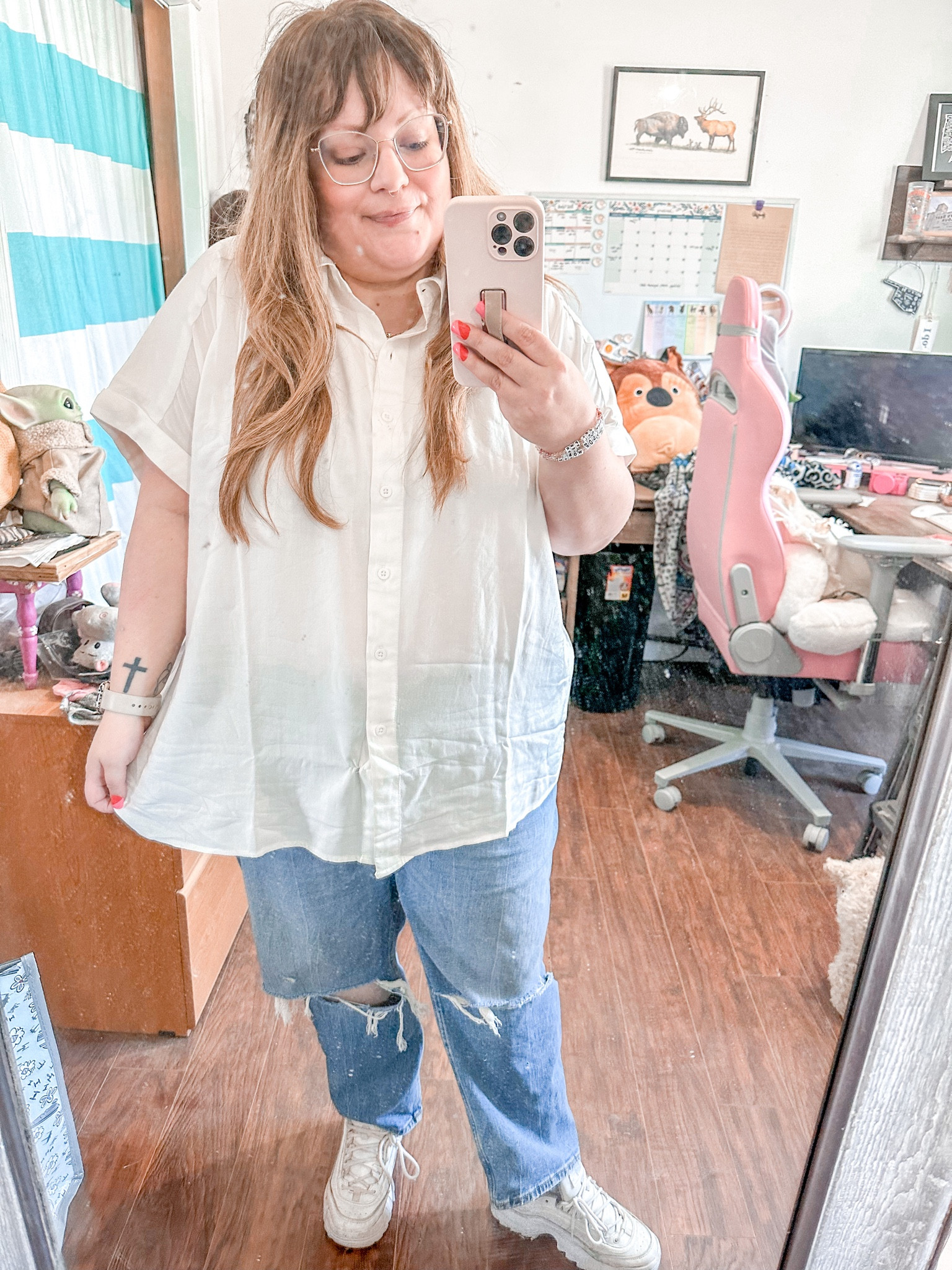 Love this top from Lane Bryant! So easy to dress up or down & goes great with some A&F distressed denim! 

#LTKunder100 #LTKcurves