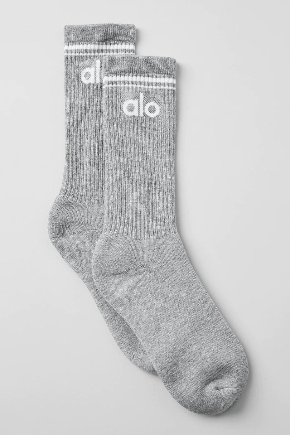 Alo Yoga� | Throwback Socks in Athletic Heather Grey/White, Size: Medium | Alo Yoga (US)