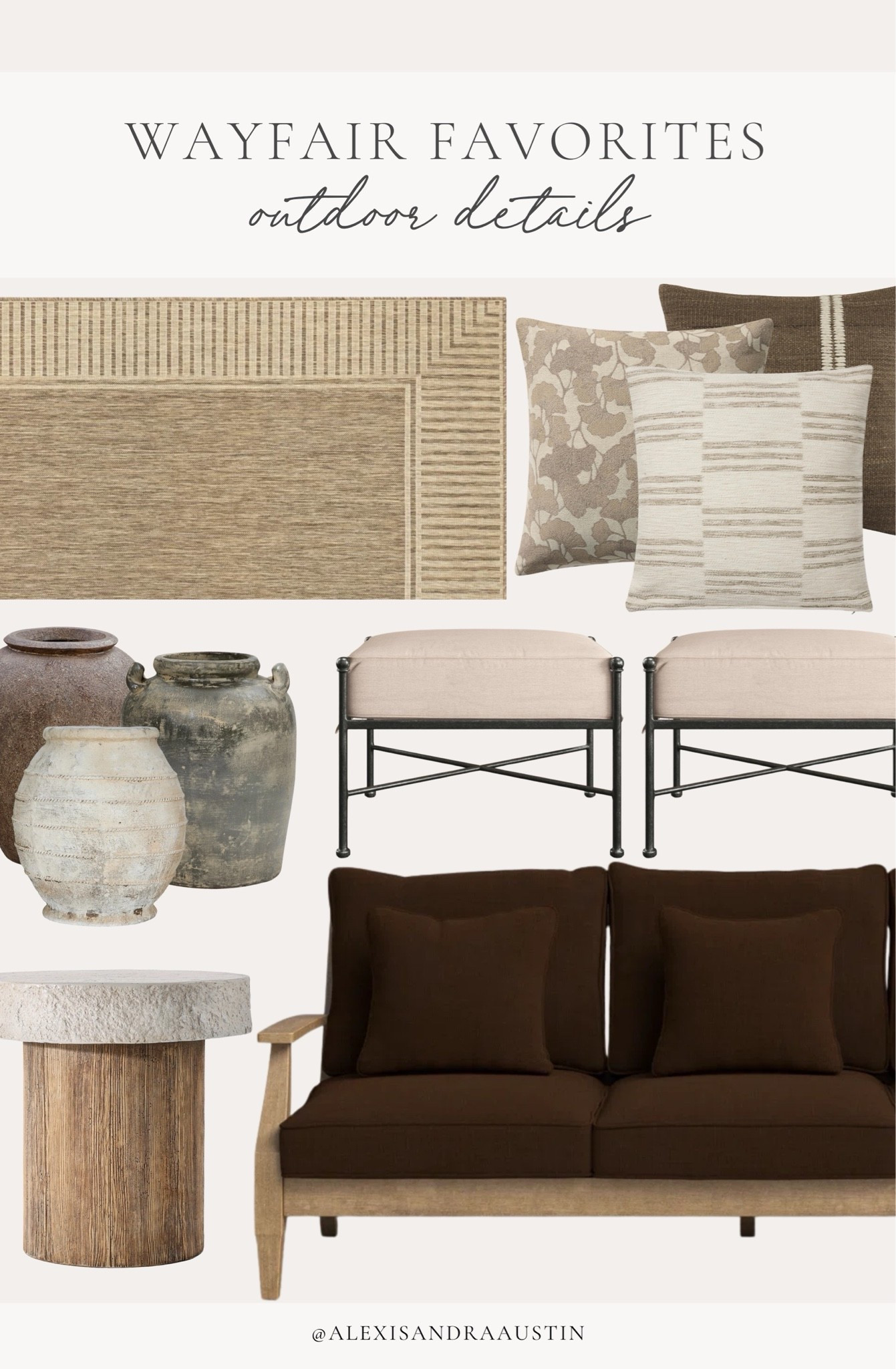 Finding the perfect outdoor seating solution has never been easier with @wayfair for an elevated and cozy space this season. From seating essentials to neutral accent pieces, find all of my favorite patio staples for a refreshed and refined seating space.

#AD #wishyouwerehere #outdoor #Wayfair #WayfairPartner

Home finds, neutral home inspo, patio essentials, outdoor seating, neutral wood tones, furniture favorites, outdoor area rug, collected style throw pillows, outdoor planter, vintage inspired outdoor ottoman, moody outdoor sofa, accent table, deal of the day, sale alert, outdoor entertaining, summer refresh, Wayfair, shop the look!

#LTKSeasonal #LTKHome #LTKSaleAlert