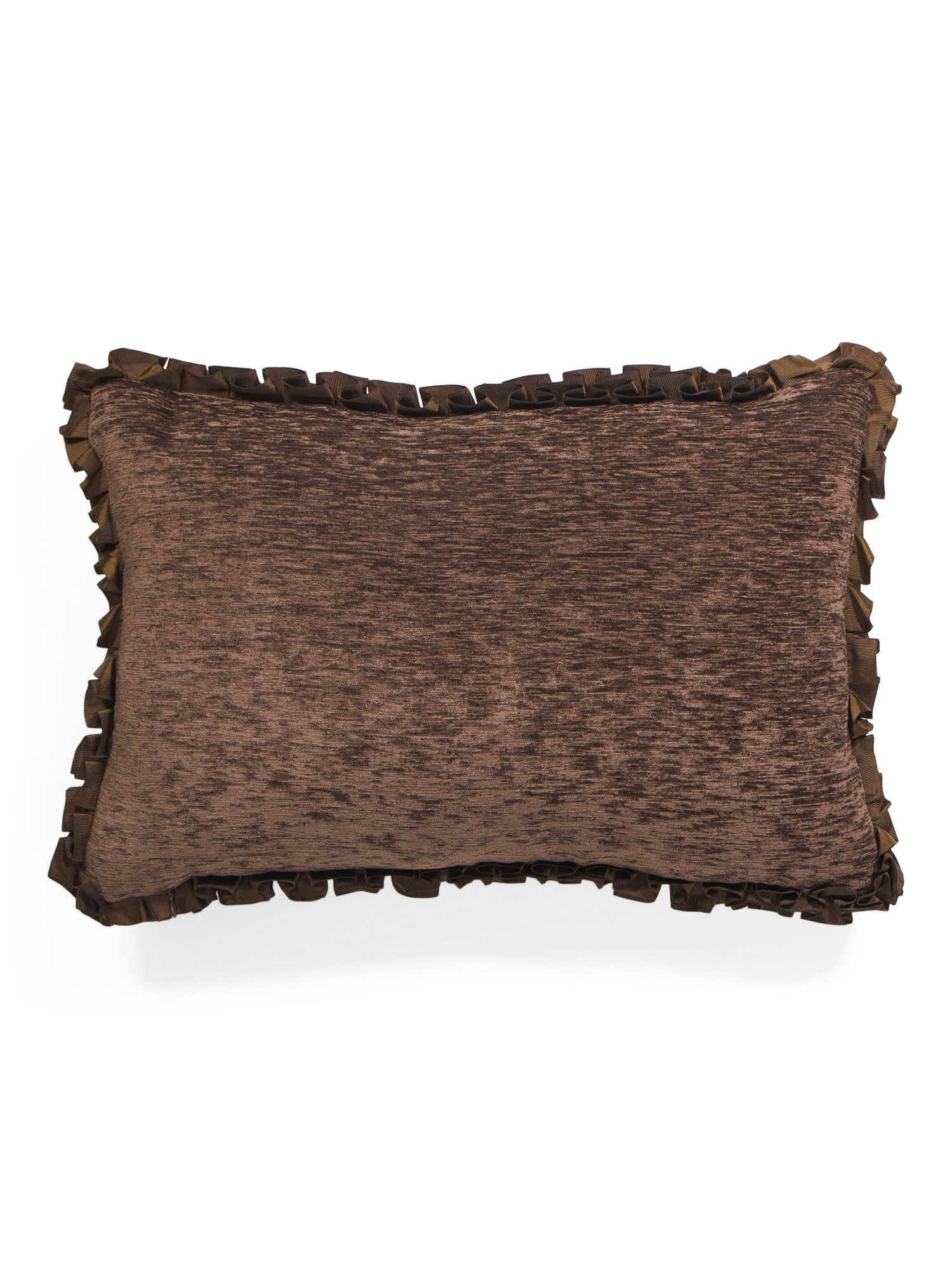 Velvet Chenille Ruffle Bolster Pillow | TJ Maxx
