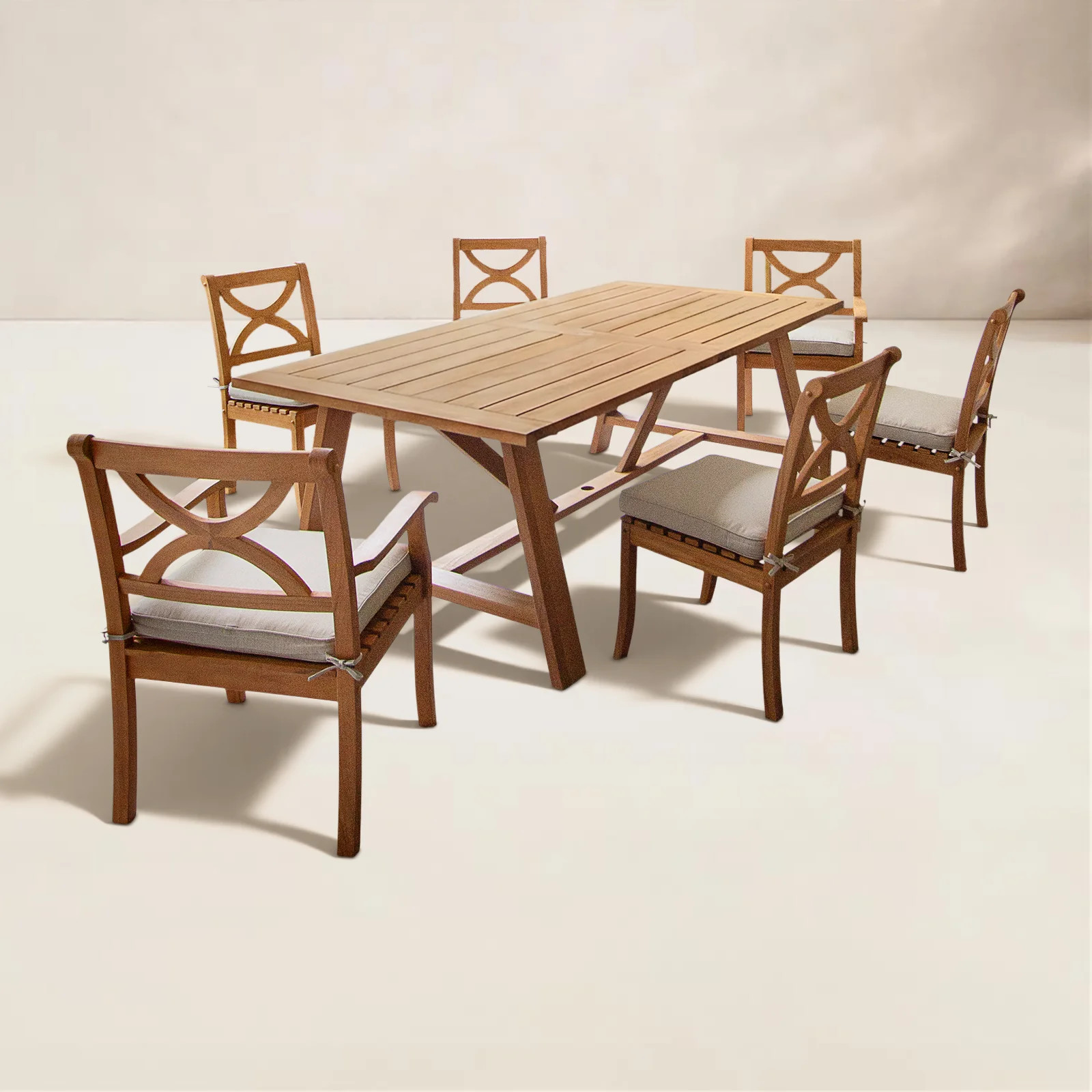 Brunswick 6 - Person Teak Outdoor Dining Set With Cushions | Wayfair North America