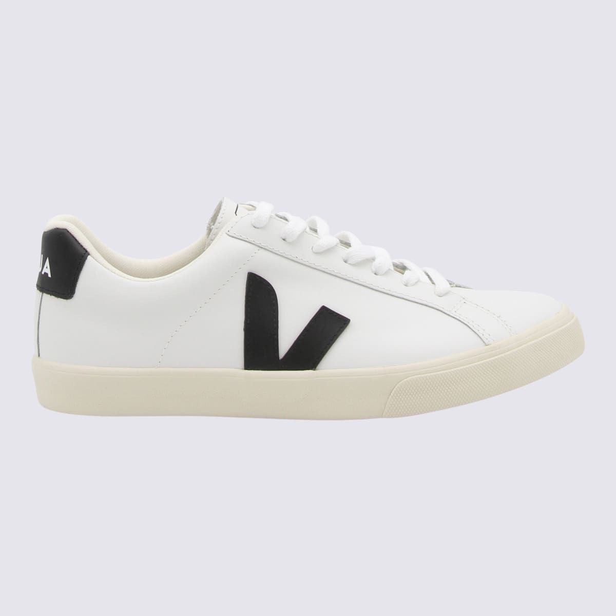 Veja White And Black Leather Esplar Sneakers | Italist.com US