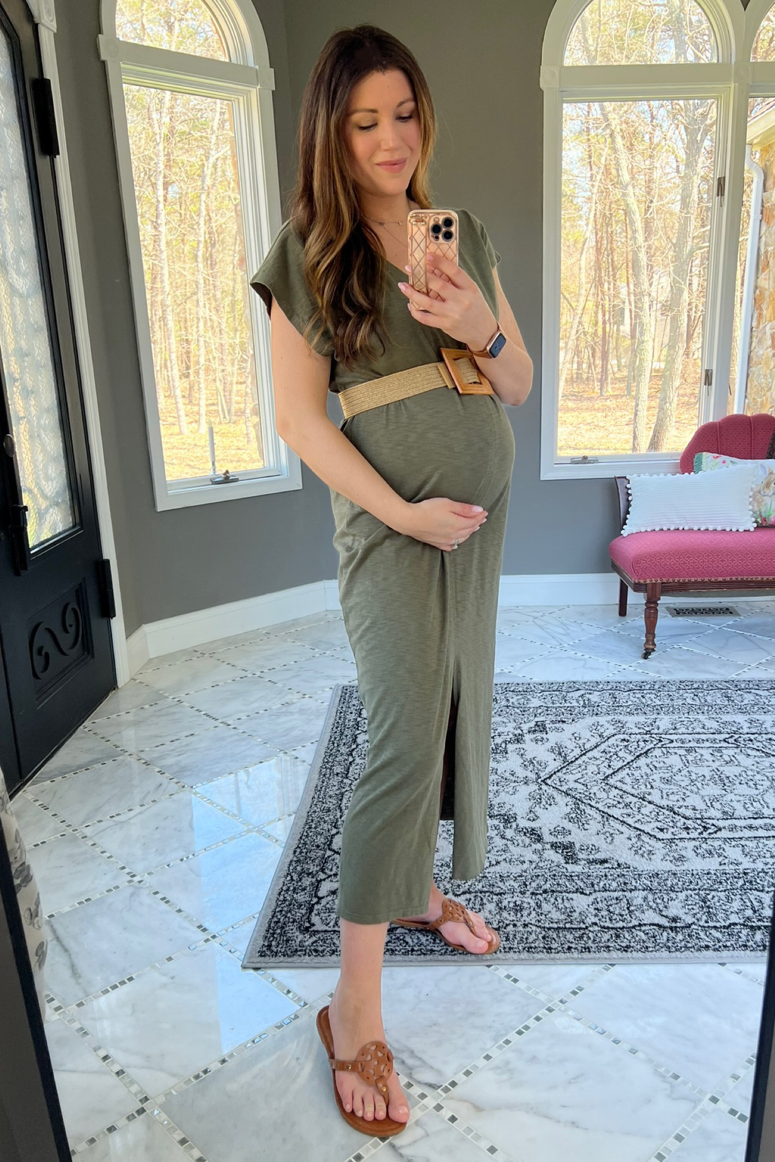 Amazon outfit, spring style, spring dress, Easter dress, Easter outfit idea, maxi dress, pregnancy friendly dress, bump friendly, long dress, adjustable dress, t shirt dress, summer dress, summer outfit idea, spring outfit idea, LTK bump, cute bump outfit, dress sandals, neutral sandals, green dress, flowy dress, easy summer outfit, easy spring outfit, target dress, easy pregnancy outfit, green t-shirt dress, Tory Burch sandals, Tory Burch look alike, woven belt, spring pregnancy looks

#LTKbump #LTKunder50 #LTKFind