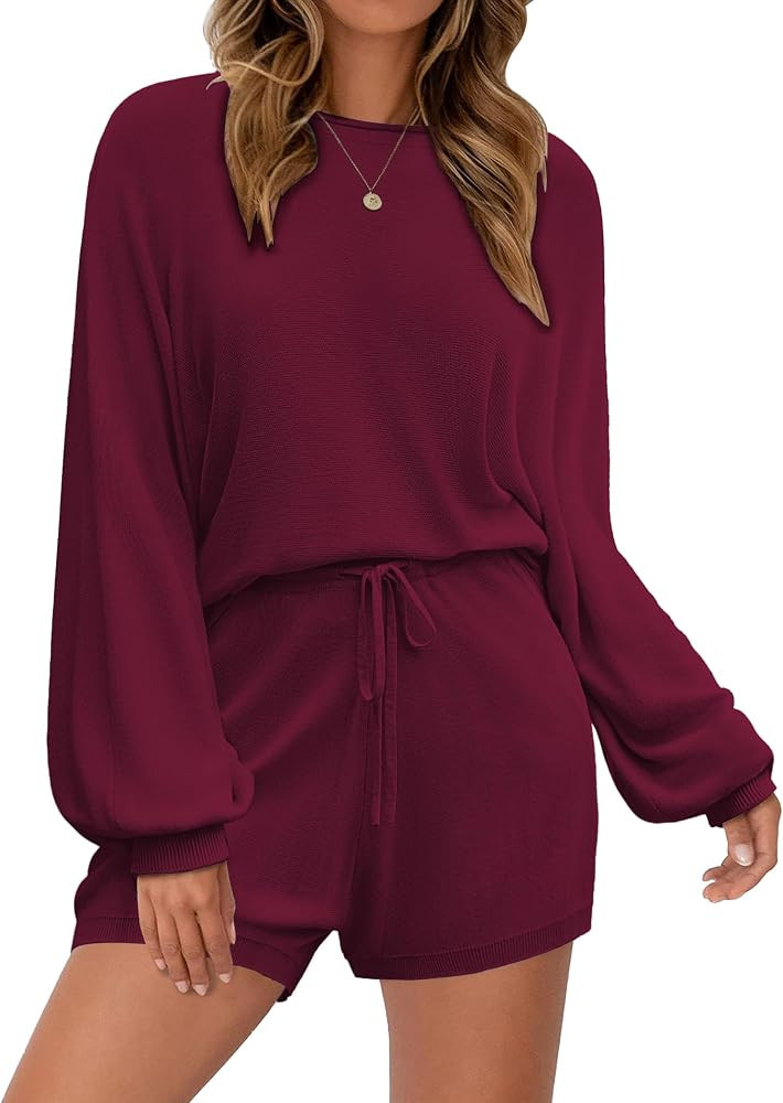Ekouaer Knit Pajamas Set for Women Lounge Wear Sets Long Sleeve Sweatsuit Matching 2 Piece Outfit... | Amazon (US)