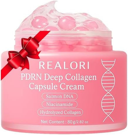 PDRN Capsule Cream with Vitamin C & Collagen – Korean Boba Moisturizer for Face, Pink Jelly Cre... | Amazon (US)