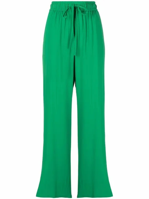drawstring-waist two-pocket palazzo trousers | Farfetch (US)