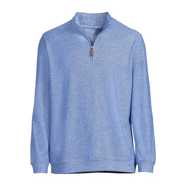 George Men's Knit Quarter Zip Pullover Top - Walmart.com | Walmart (US)
