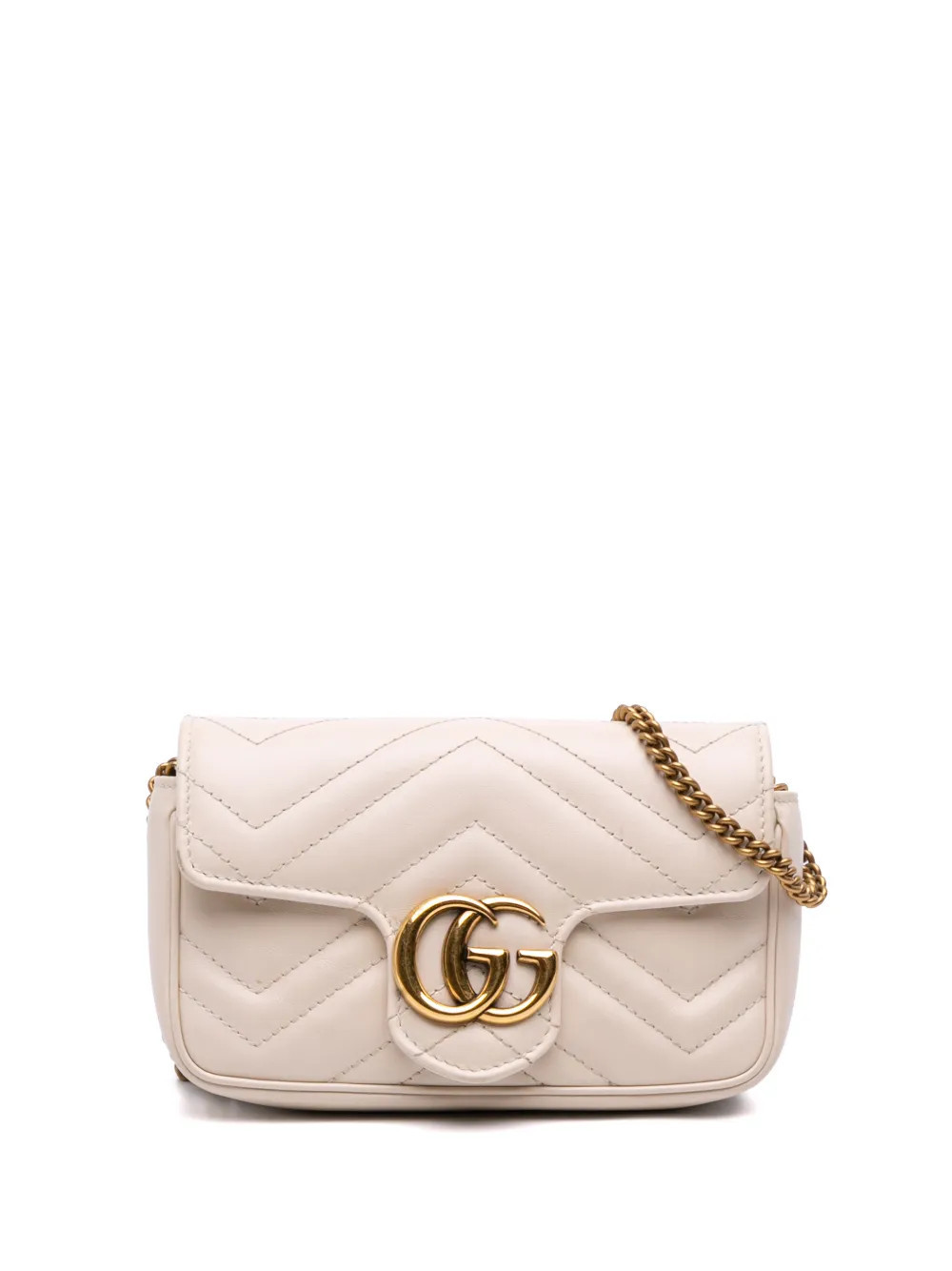 Gucci Pre-Owned 2016-2025 Mini GG Marmont Matelasse Leather Flap crossbody bag - White | Farfetch Global