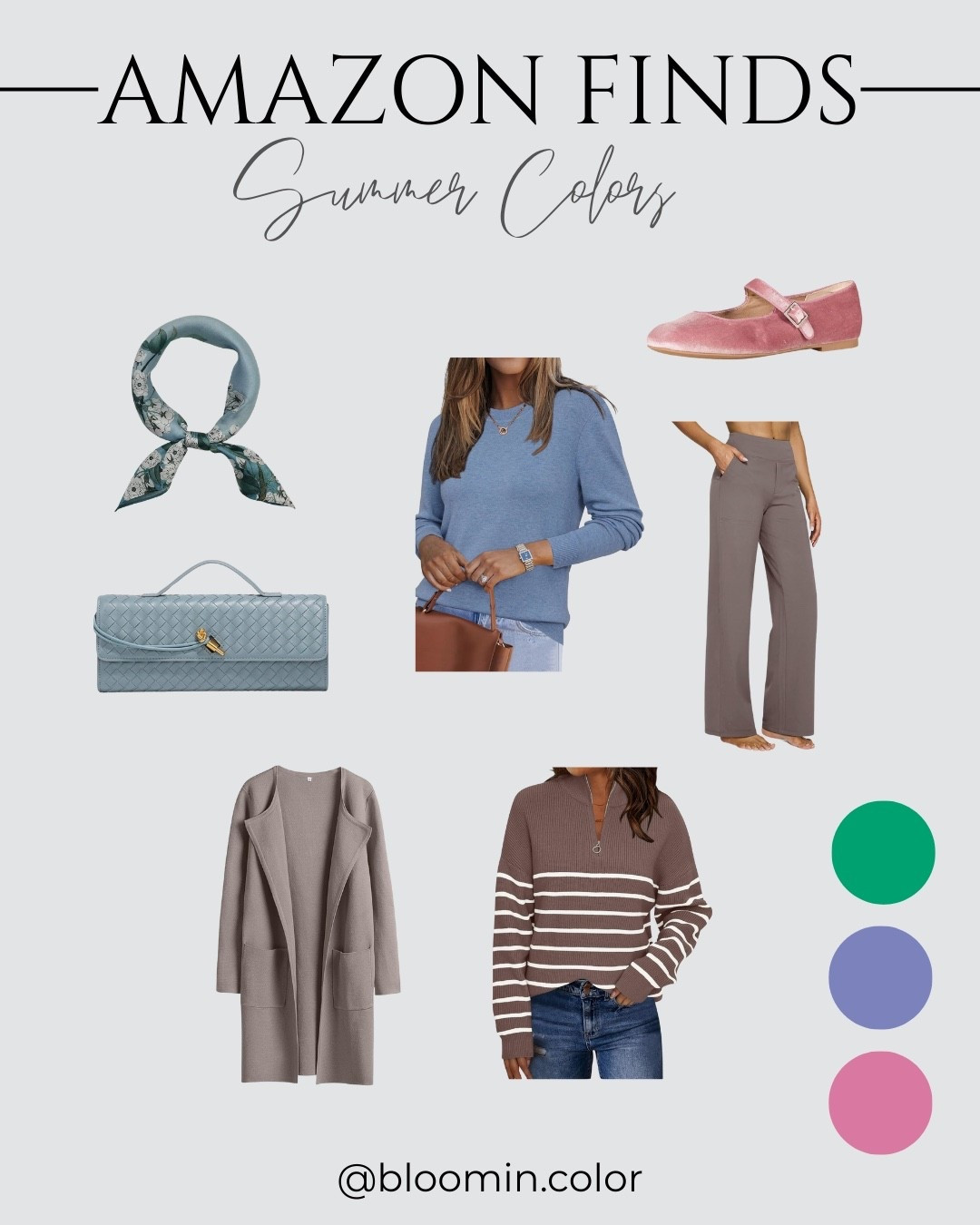 Fall Finds from Amazon for Summers 

Suede ballet flats 
Sold scarf 
Stripped sweater 
Work pants 
Taupe 
Summer color palette 

#LTKSeasonal #LTKItBag #LTKStyleTip