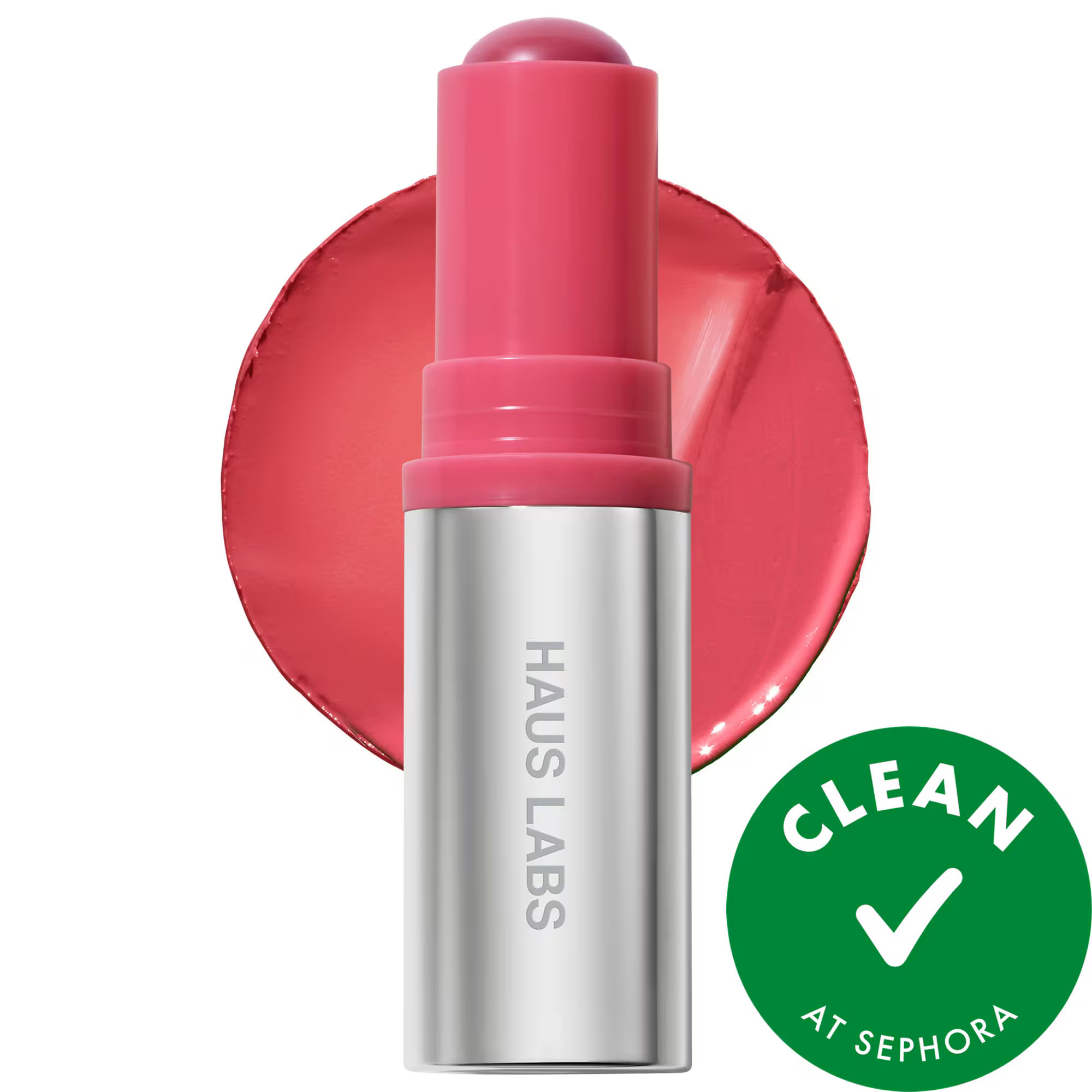 HAUS LABS BY LADY GAGA Color Fuse Longwear Hydrating Glassy Lip + Cheek Blush Balm Stick Glassy Rosette 0.18 oz / 5 g | Sephora (US)