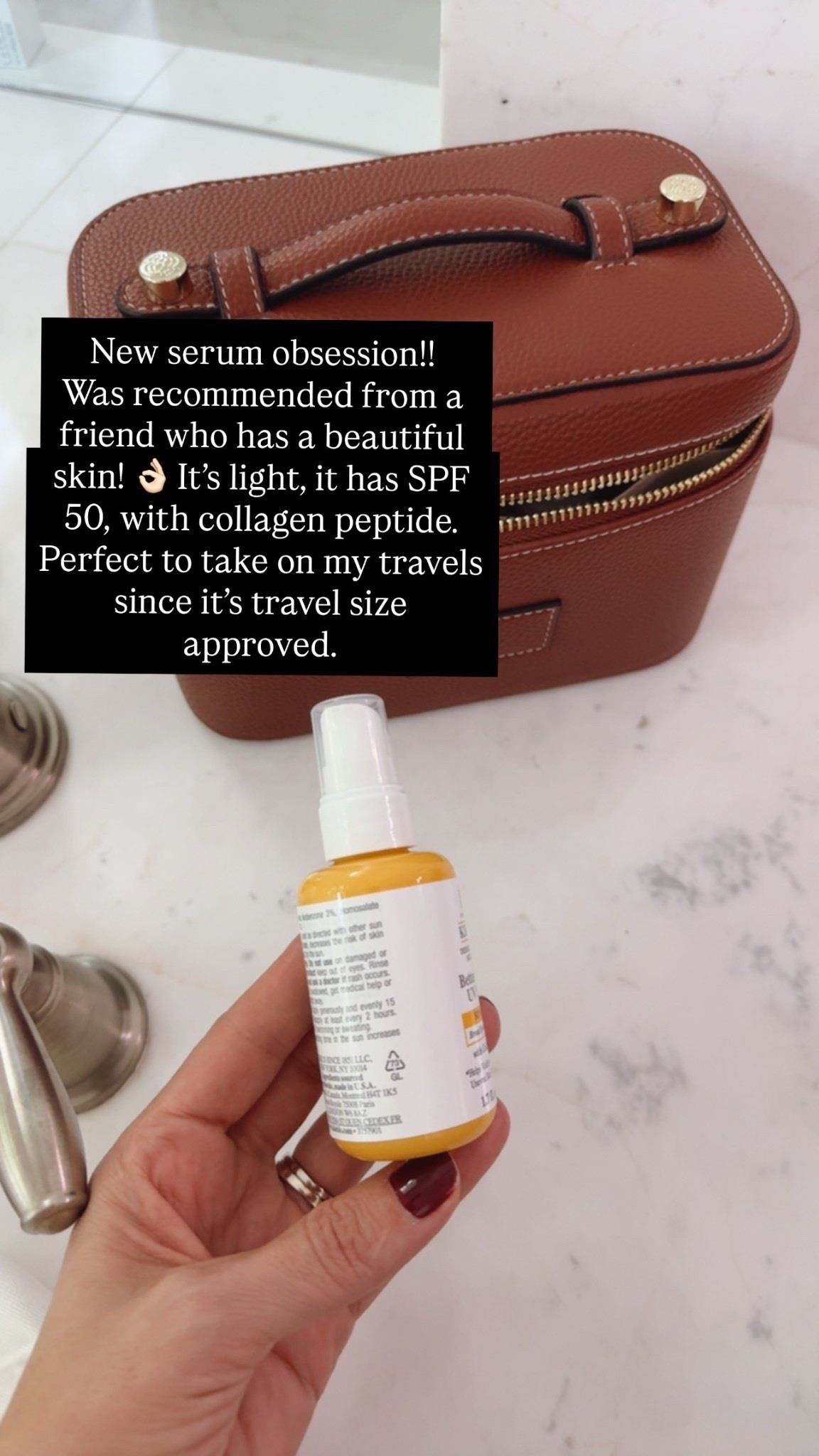 Travel essentials 
New serum obsession!!
Was recommended from a friend who has a beautiful skin! & It's light, it has SPF 50, with collagen peptide.
Perfect to take on my travels since it's travel size approved.


#LTKTravel #LTKU #LTKBeauty
