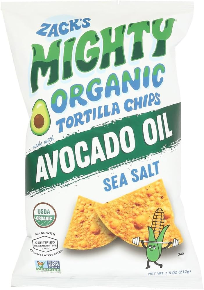 Zack'S Mighty Organic Avocado Oil Tortilla Chips - Sea Salt, 7.5 Oz | Amazon (US)