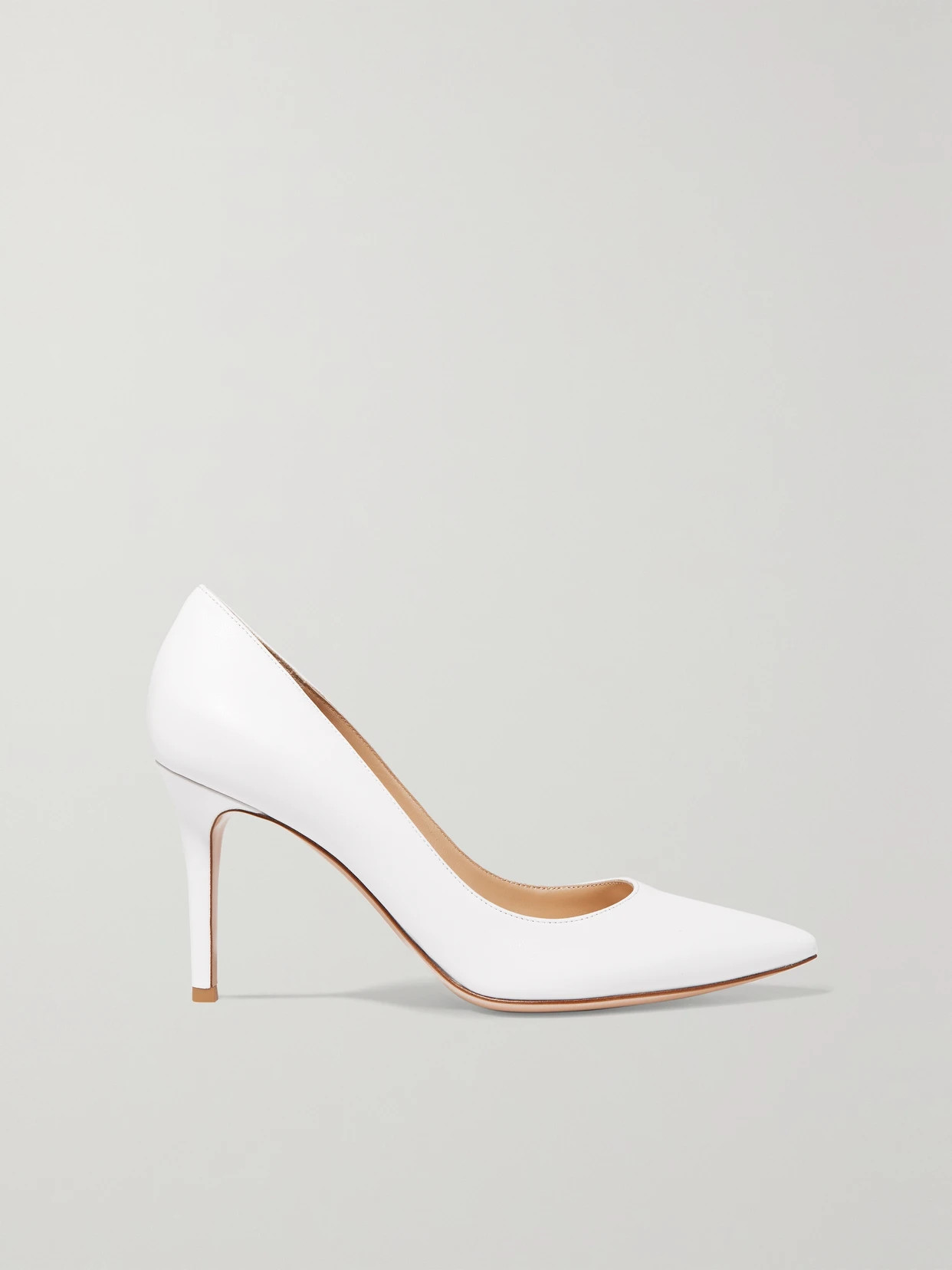 Gianvito Rossi - 85 Leather Pumps - White | NET-A-PORTER (US)