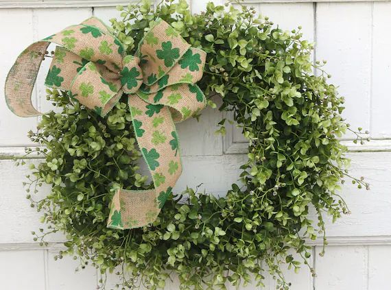 St. Patrick's Day Wreath Shamrock Front Door Wreath | Etsy | Etsy (US)