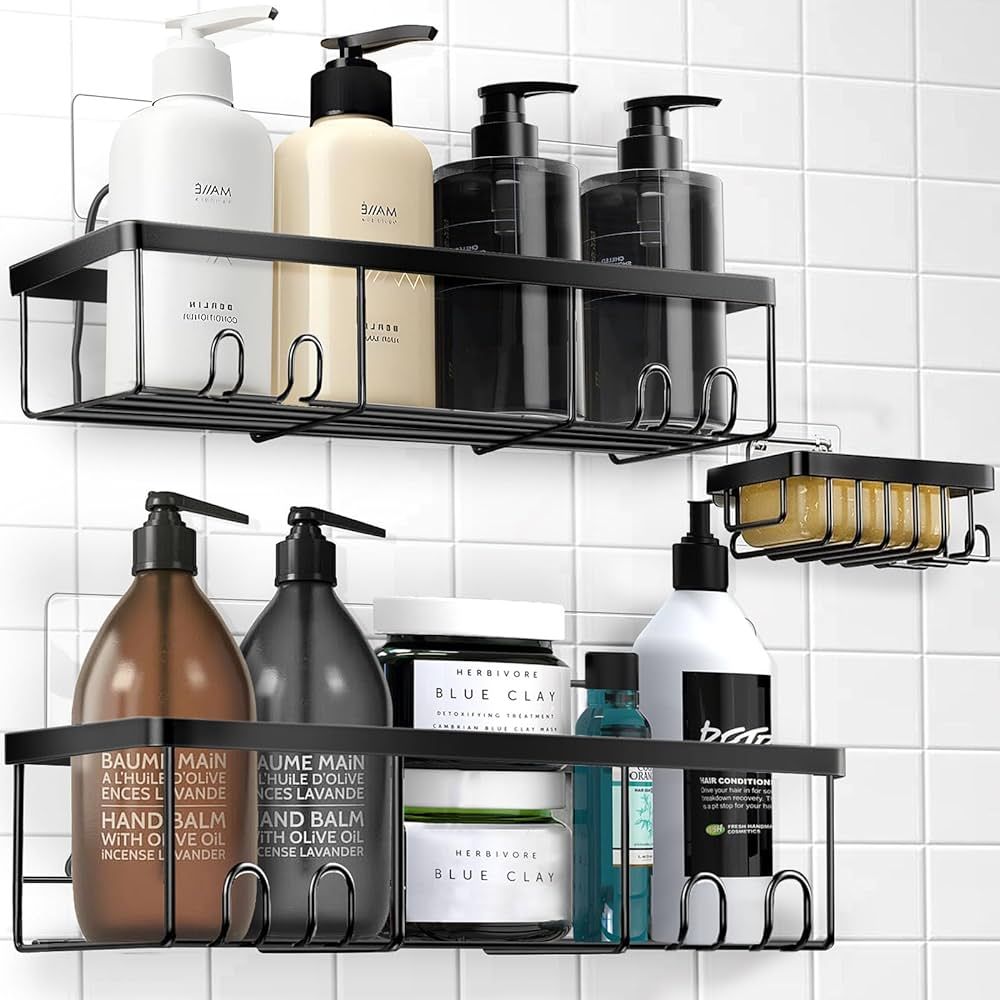 Shower Caddy Organizer 3-Pack Shower Shelves Adhesive Shower Accessories No Drilling Shower Rack ... | Amazon (US)